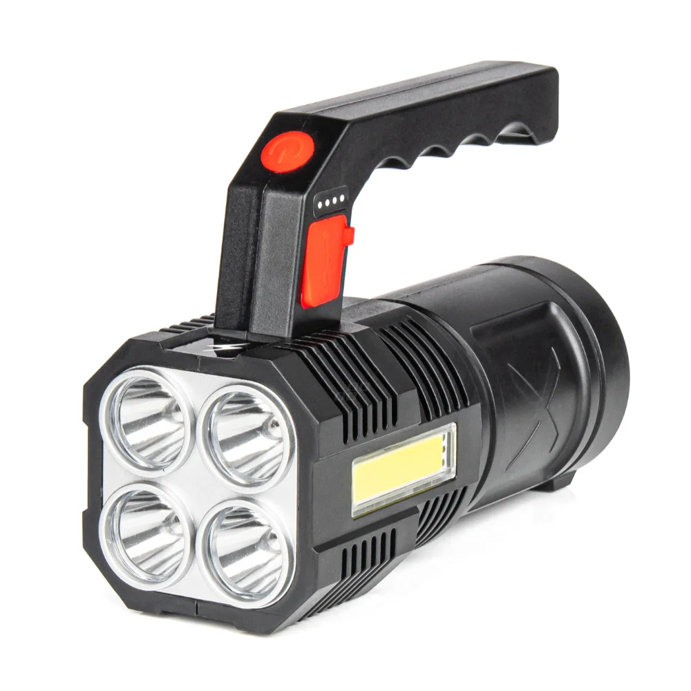 Φωτογραφία προϊόντος: AMIO Φακος Χειρος 4LED+1COB 1.200mAh 300lm Microusb Επαναφορτιζομενος Αmio - 1 TEM.