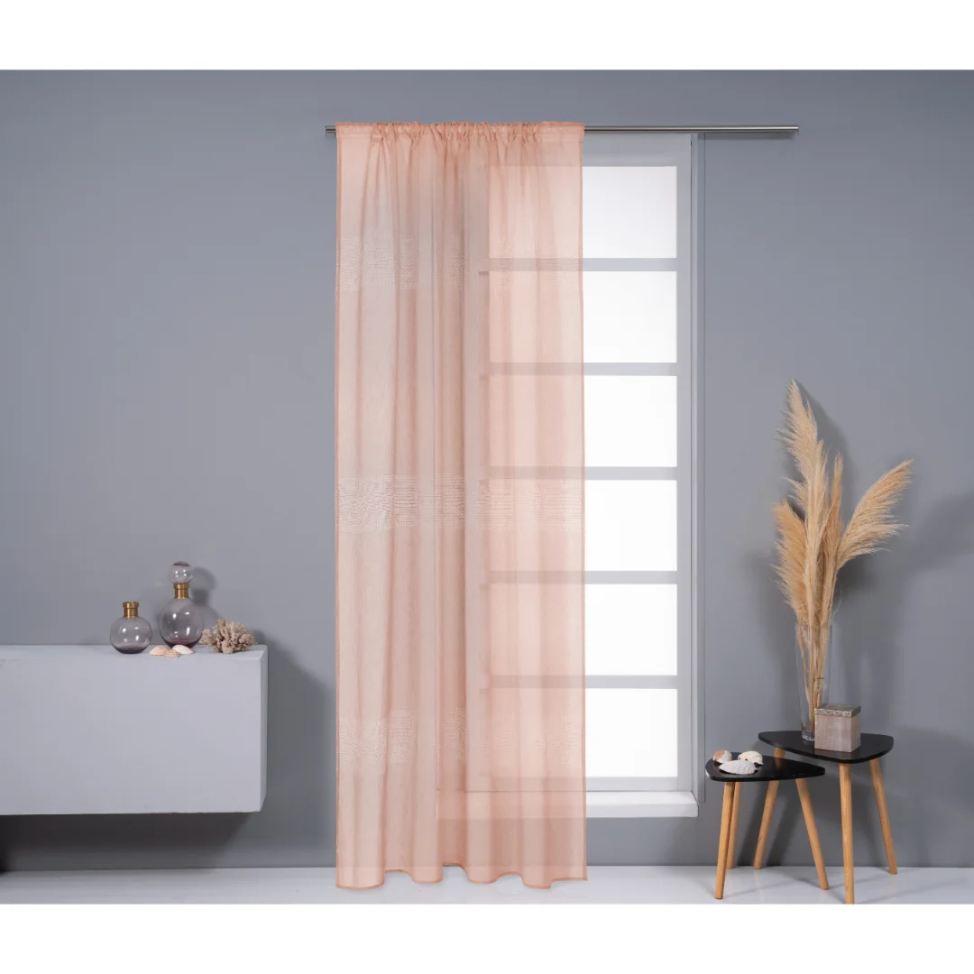 Φωτογραφία προϊόντος: ΚΟΥΡΤΙΝΑ EASY HOME AURORA ΜΕ ΔΙΑΚΟΣΜΗΤΙΚΟ ΔΙΧΤΥ ΜΕ ΤΡΕΣΑ 140Χ270 ΡΟΖ