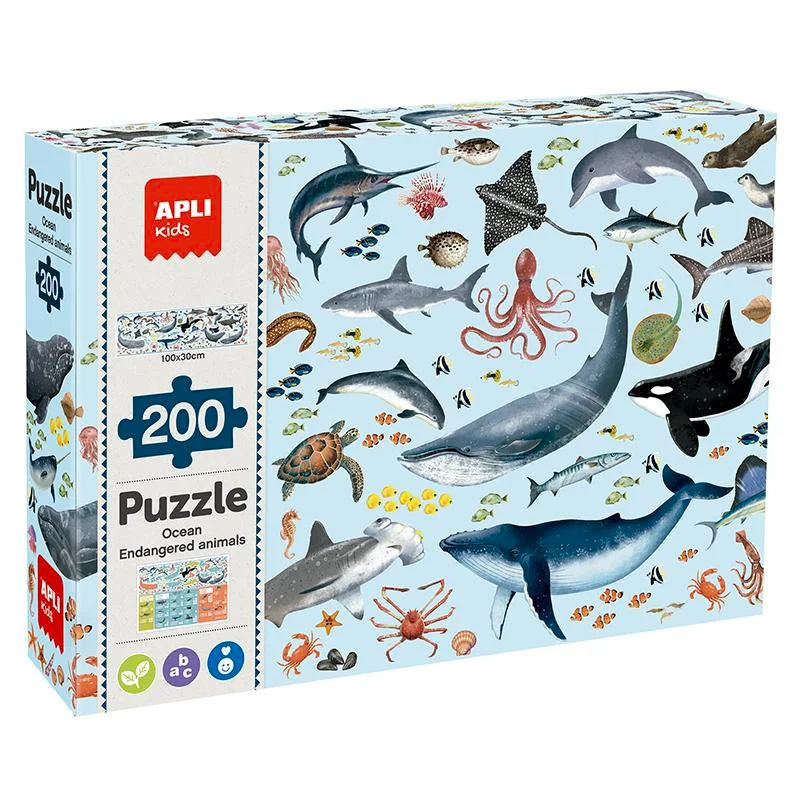 Φωτογραφία προϊόντος: APLI B. THREATENED MARINE ANIMALS PUZZLE 200U