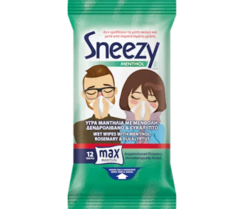 Φωτογραφία προϊόντος: Mega Sneezy Menthol Υγρά Μαντηλάκια 12τμχ - OEM