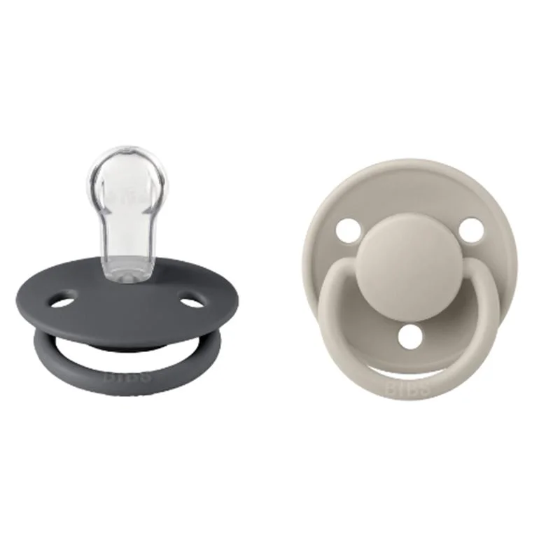 Φωτογραφία προϊόντος: ΠΙΠΙΛΕΣ BIBS DE LUX 2PACK. SILICONE DUSTY SAND/IRON ONE SIZE