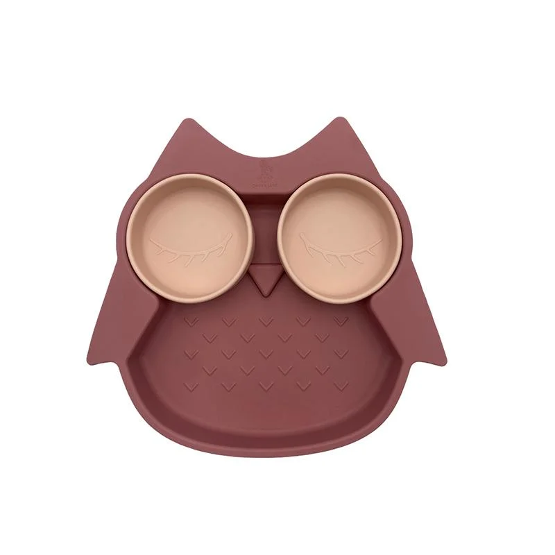 Φωτογραφία προϊόντος: Ozzy the Owl Pink Me Up- Πιάτο σιλικόνης με βεντούζα και αποσπώμενα χωρίσματα