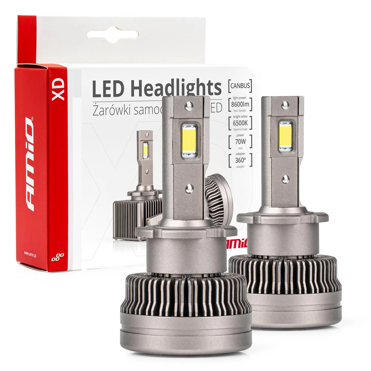 Φωτογραφία προϊόντος: AMIO ΛΑΜΠΕΣ LED D4S/D4R 916V 70W 6.500K 8600lm (ΜΕ ΨΥΚΤΡΑ) XD SERIES ΑΜΙΟ - 2 ΤΕΜ.