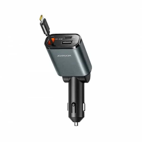 Φωτογραφία προϊόντος: Car Charger Joyroom Jr-Ccl07, 30w, 3a, 1 X USB-A - 1 X USB-C, With USB-C Καλώδιο, Grey