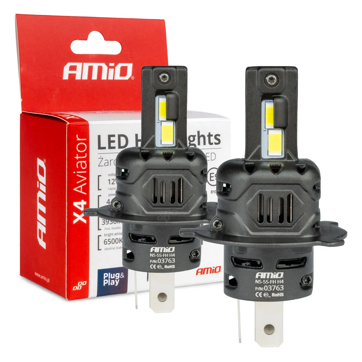 Φωτογραφία προϊόντος: AMIO ΛΑΜΠΕΣ LED FULL CAN BUS H3 12V 44W 6.500K 3.936lm CSP X4 SERIES AVIATOR PLUG & PLAY ΑΜΙΟ - 2 ΤΕΜ.