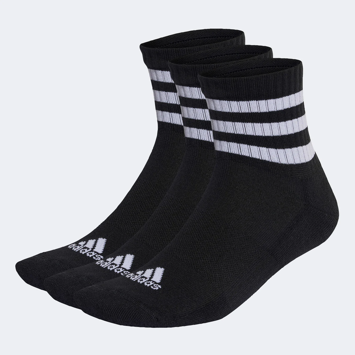 Φωτογραφία προϊόντος: ADIDAS PERFORMANCE ADIDAS 3-STRIPES CUSHIONED SPORTSWEAR MID-CUT SOCKS ΜΑΥΡΟ
