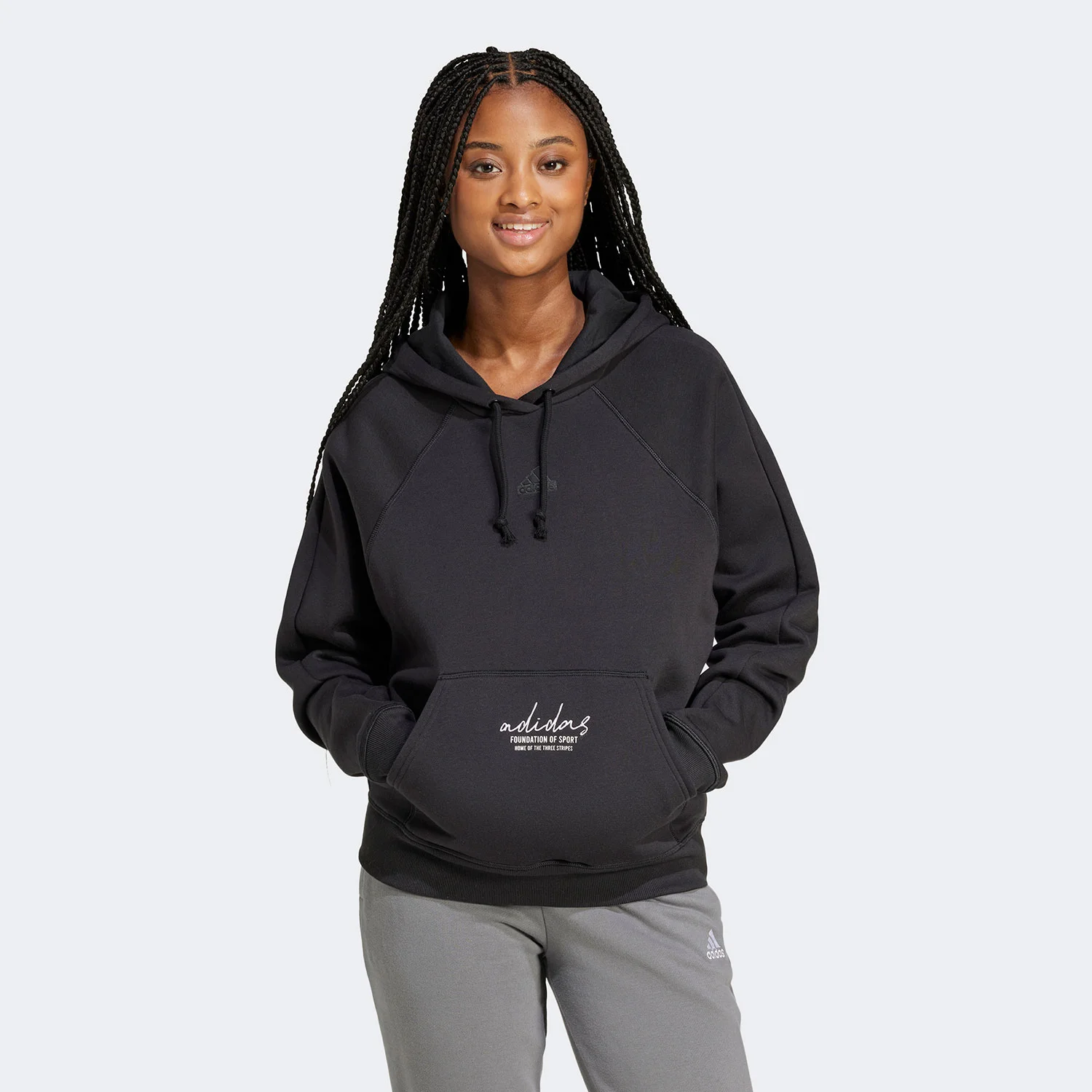 Φωτογραφία προϊόντος: ADIDAS PERFORMANCE ADIDAS SIGNATURE GRAPHIC EMBROIDERY FLEECE LOOSE HOODIE ΜΑΥΡΟ
