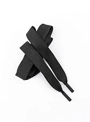 Φωτογραφία προϊόντος: Cord 2.1M With Herringbone Ribbon 2Cm Black + Ending Round Rubber Effect Black 22*6Mm