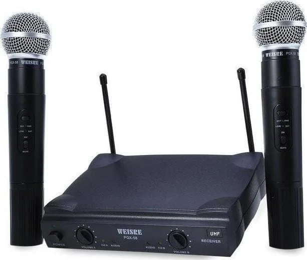 Φωτογραφία προϊόντος: Weisre Σύστημα Karaoke με Ασύρματα Μικρόφωνα PGX-58 σε Μαύρο Χρώμα