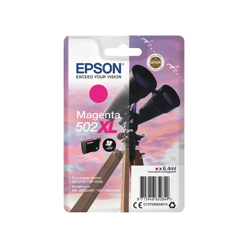 Φωτογραφία προϊόντος: Consumables Epson 502XL Γνήσιο Μελάνι Εκτυπωτή InkJet Ματζέντα (C13T02W34010)