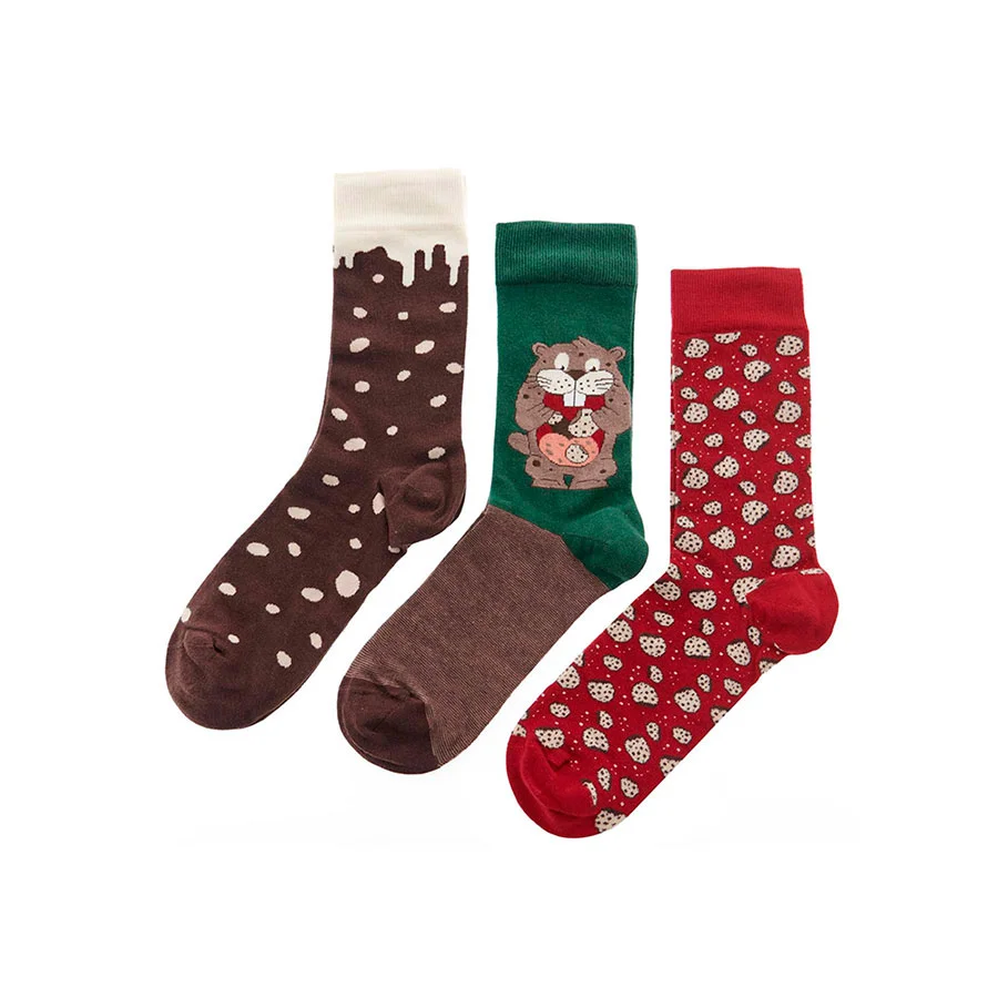 Φωτογραφία προϊόντος: Unisex Βαμβακερές Κάλτσες Gift Box Cookies 3pack Walk BS-5 Πολύχρωμο