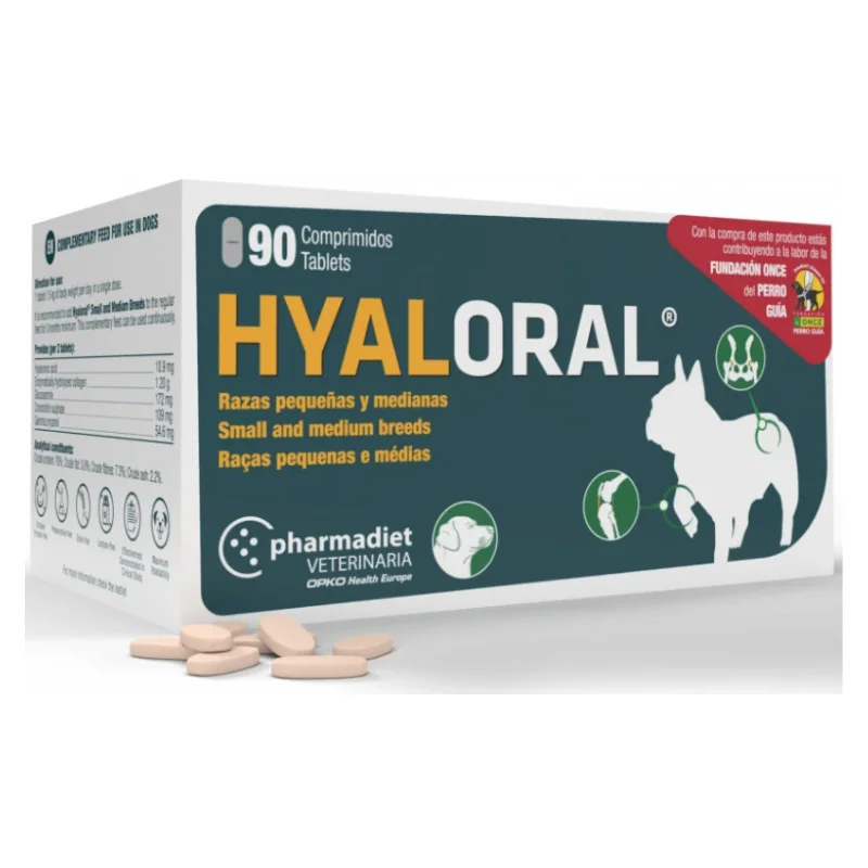 Φωτογραφία προϊόντος: pharmadiet Hyaloral Small And Medium Breeds 90 Tablets με Υαλουρονικο και Κολλαγόνο