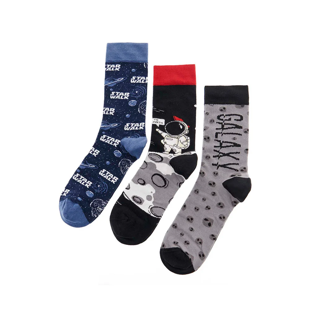 Φωτογραφία προϊόντος: Unisex Βαμβακερές Κάλτσες Gift Box Galaxy 3pack Walk BS-4 Πολύχρωμο
