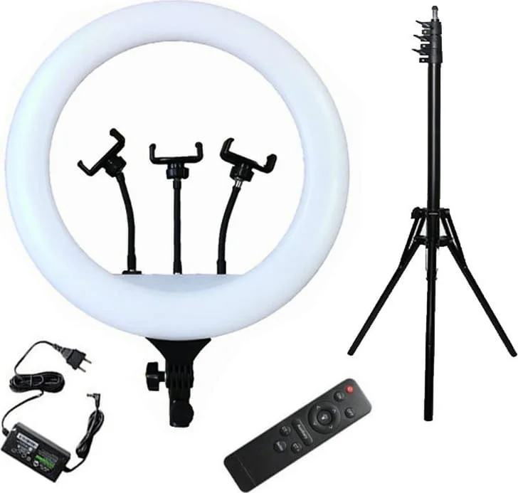 Φωτογραφία προϊόντος: Ring Light YQ-580 58cm με Τρίποδο Δαπέδου και Βάση για Κινητό