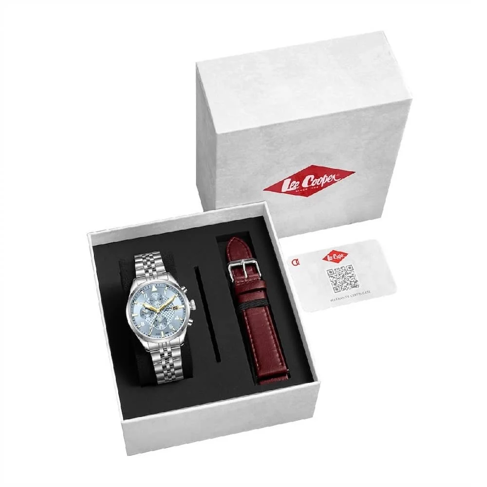 Φωτογραφία προϊόντος: Lee Cooper Watches Lee Cooper Men's Watch Silver Metallic Bracelet LC08318.300 Box Set