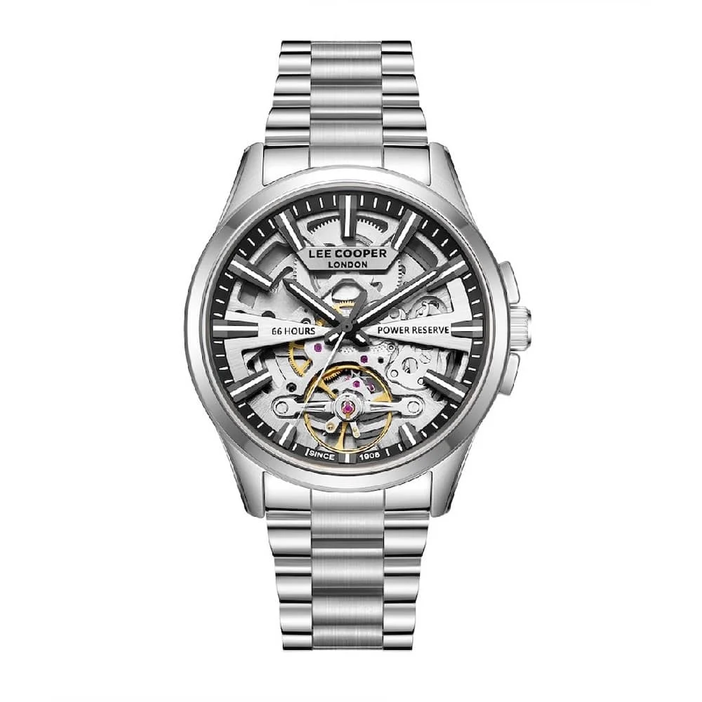 Φωτογραφία προϊόντος: Lee Cooper Watches Lee Cooper 8311 Open Heart Men's Automatic Watch Silver Metallic Bracelet LC08311.350