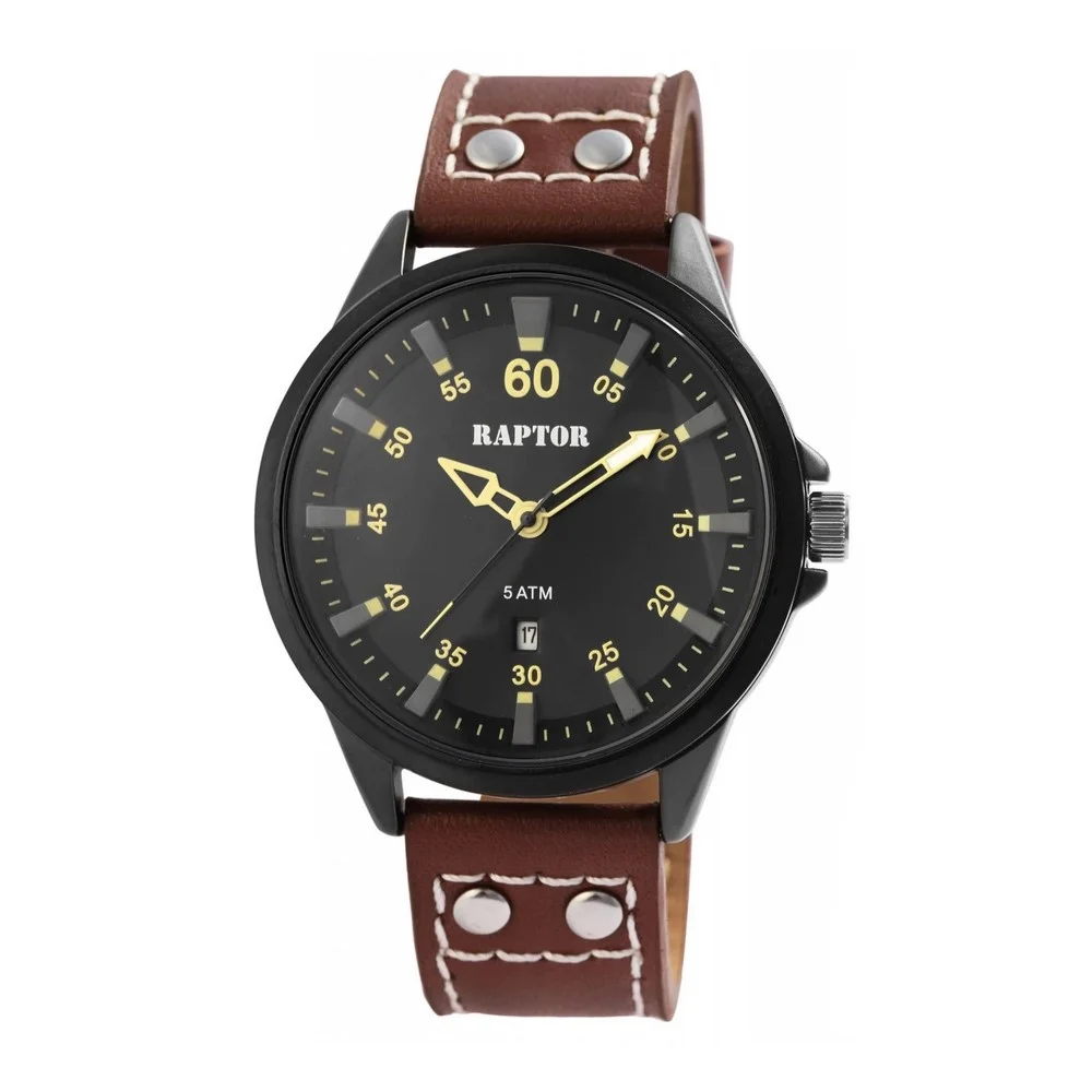 Φωτογραφία προϊόντος: Raptor Lifestyle Watches Raptor Luan, Men's Watch, Brown Leather Strap RA20315-005