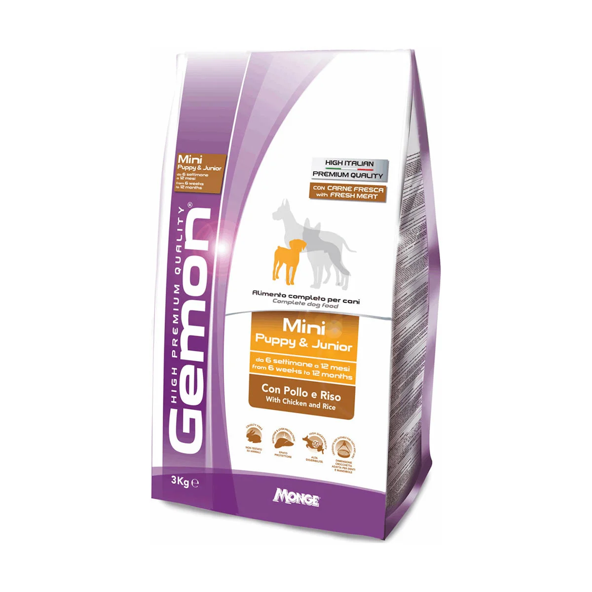 Φωτογραφία προϊόντος: Gemon Dog Mini Puppy + Junior με κοτόπουλο και ρύζι 3kg