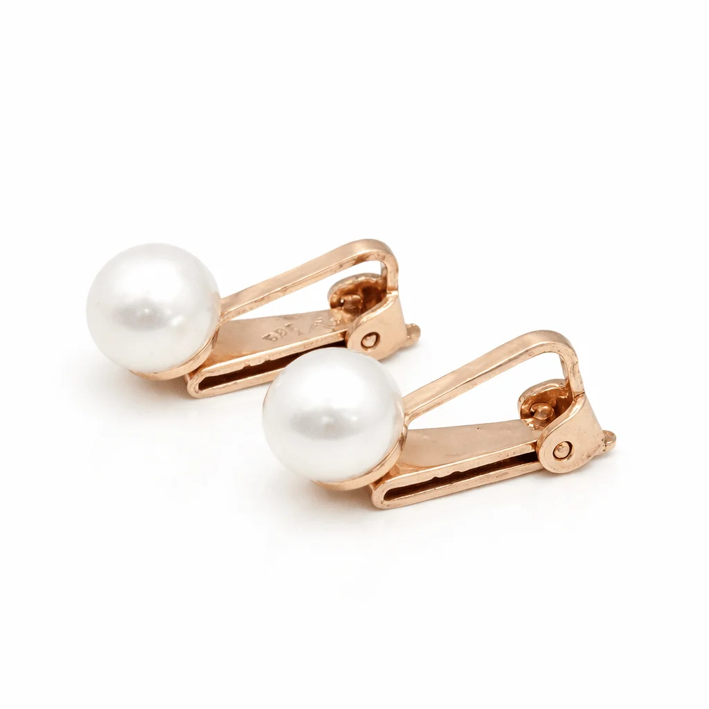 Φωτογραφία προϊόντος: fenixjewelry Xρυσα Ροζ Γυναικεία Σκουλαρίκια Μαργαριταρι Κλιπς14κ XΣ8Ρ