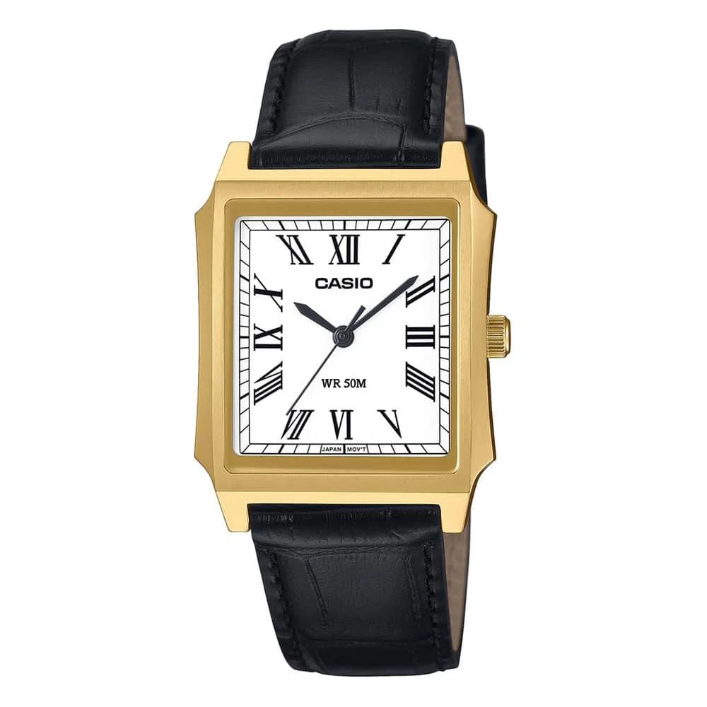 Φωτογραφία προϊόντος: CASIO Collection Black Leather Strap MTP-B190GL-7BV