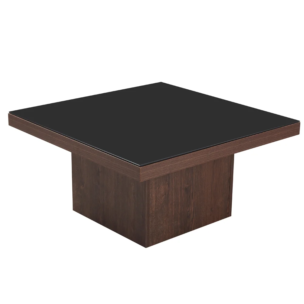 Φωτογραφία προϊόντος: LIBERTA NUEZ COFFEE TABLE ΚΑΡΥΔΙ ΜΑΥΡΟ 79x79x40cm - ΜΕΛΑΜΙΝΗ - ΓΥΑΛΙ - 79Μx79Πx40Υ