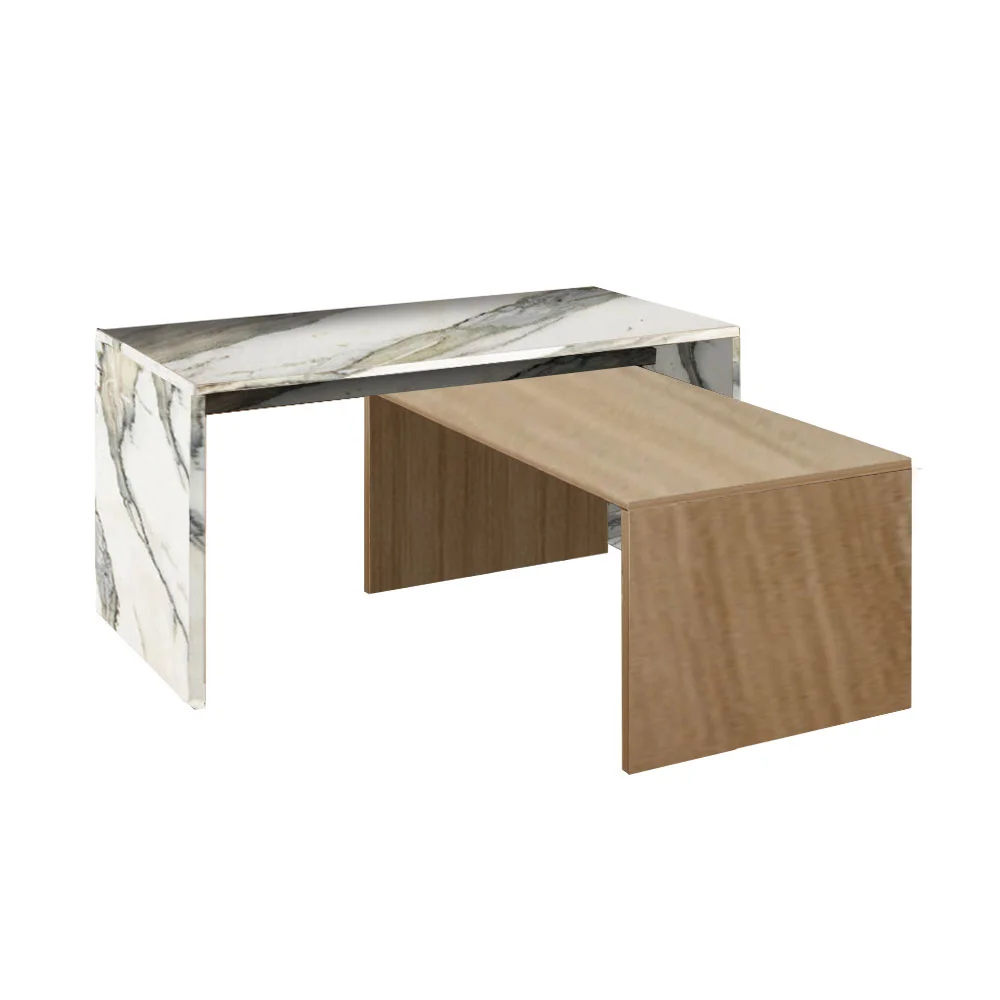 Φωτογραφία προϊόντος: LIBERTA TUNUSIA COFFEE TABLE ARTISAN OAK ΛΕΥΚΟ ΜΕ ΟΨΗ ΜΑΡΜΑΡΟΥ 90x45x45