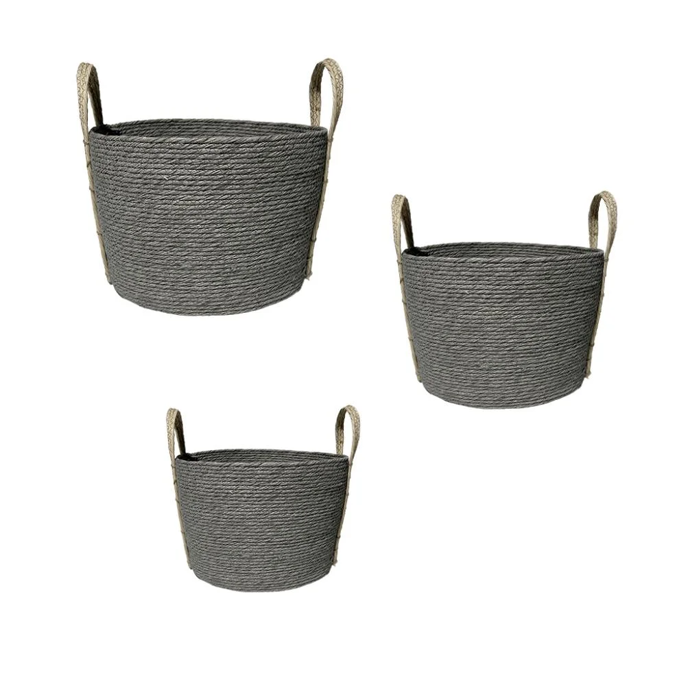 Φωτογραφία προϊόντος: ΚΑΛΑΘΙ SYNTH. RATTAN ΣΤΡΟΓΓ. SET/3 ΓΚΡΙ 35X25/30X20/25X15EK.