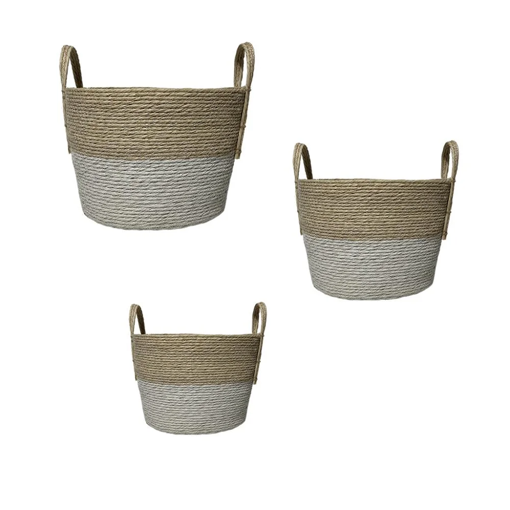 Φωτογραφία προϊόντος: ΚΑΛΑΘΙ SYNTH. RATTAN SET/3 ΦΥΣΙΚΟ ΛΕΥΚΟ