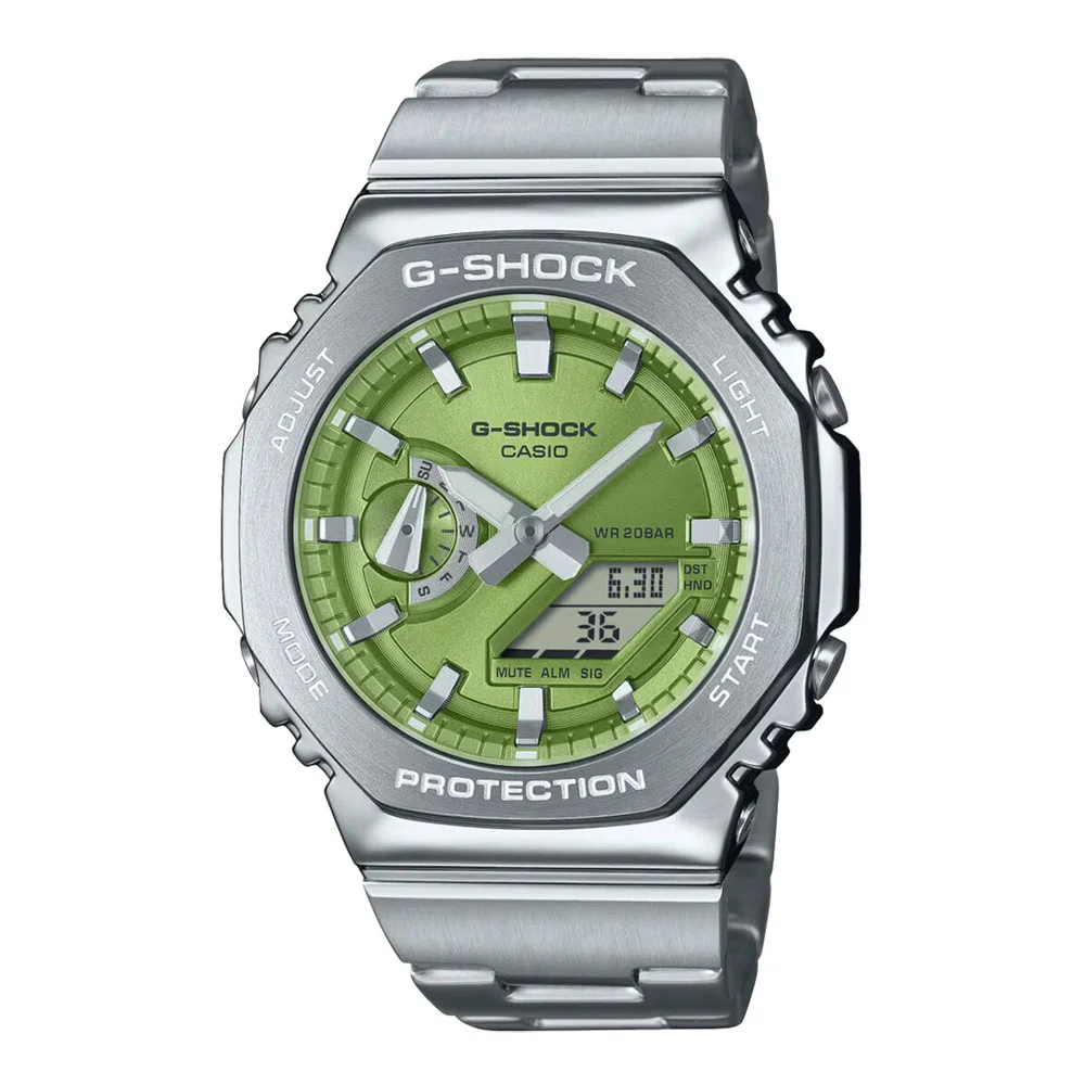 Φωτογραφία προϊόντος: CASIO G-SHOCK G-Steel Dual Time Chronograph Silver Stainless Steel Bracelet GM-2110D-3AER
