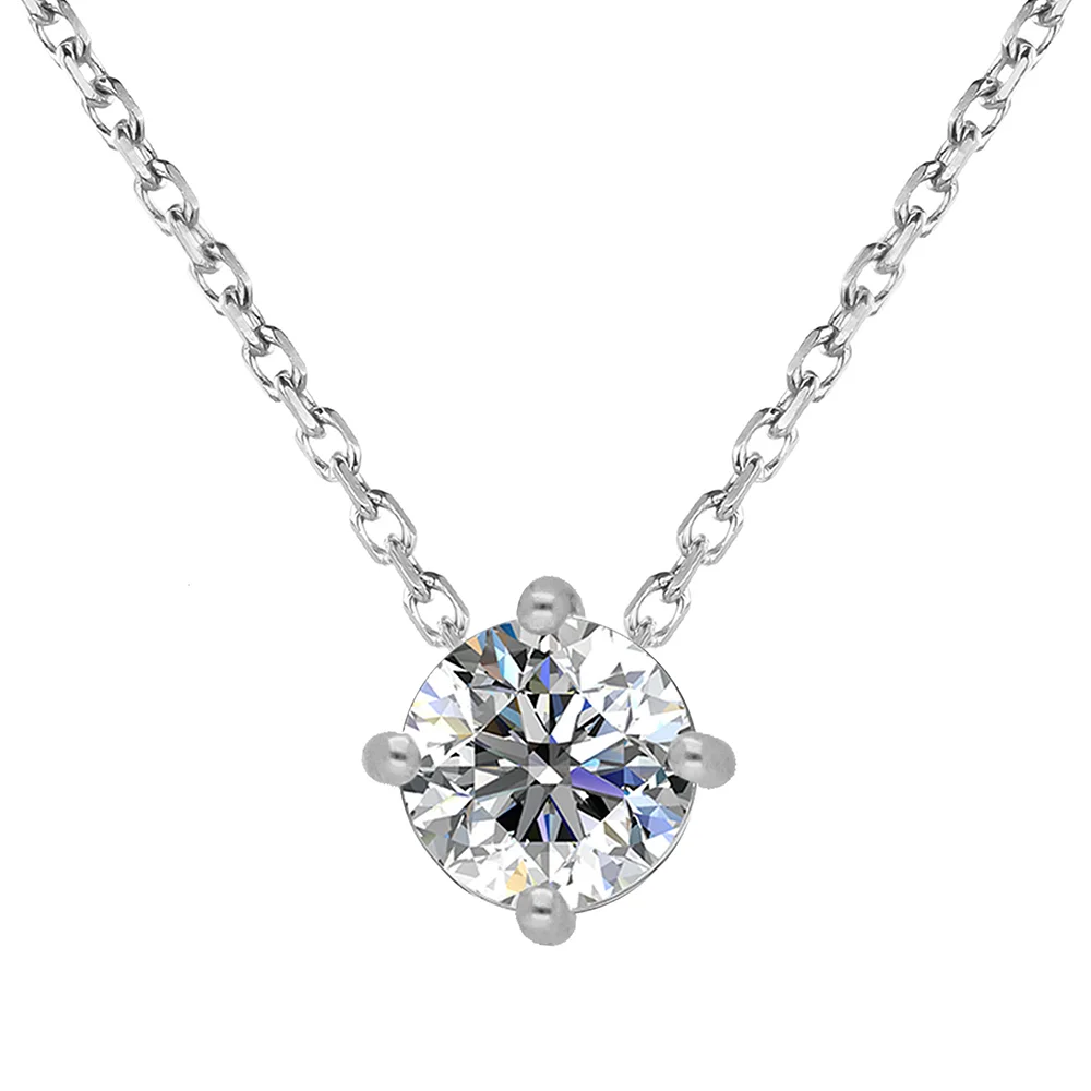 Φωτογραφία προϊόντος: Κολιέ Μονόπετρο με Moissanite Diamonds από Ασήμι KL3518