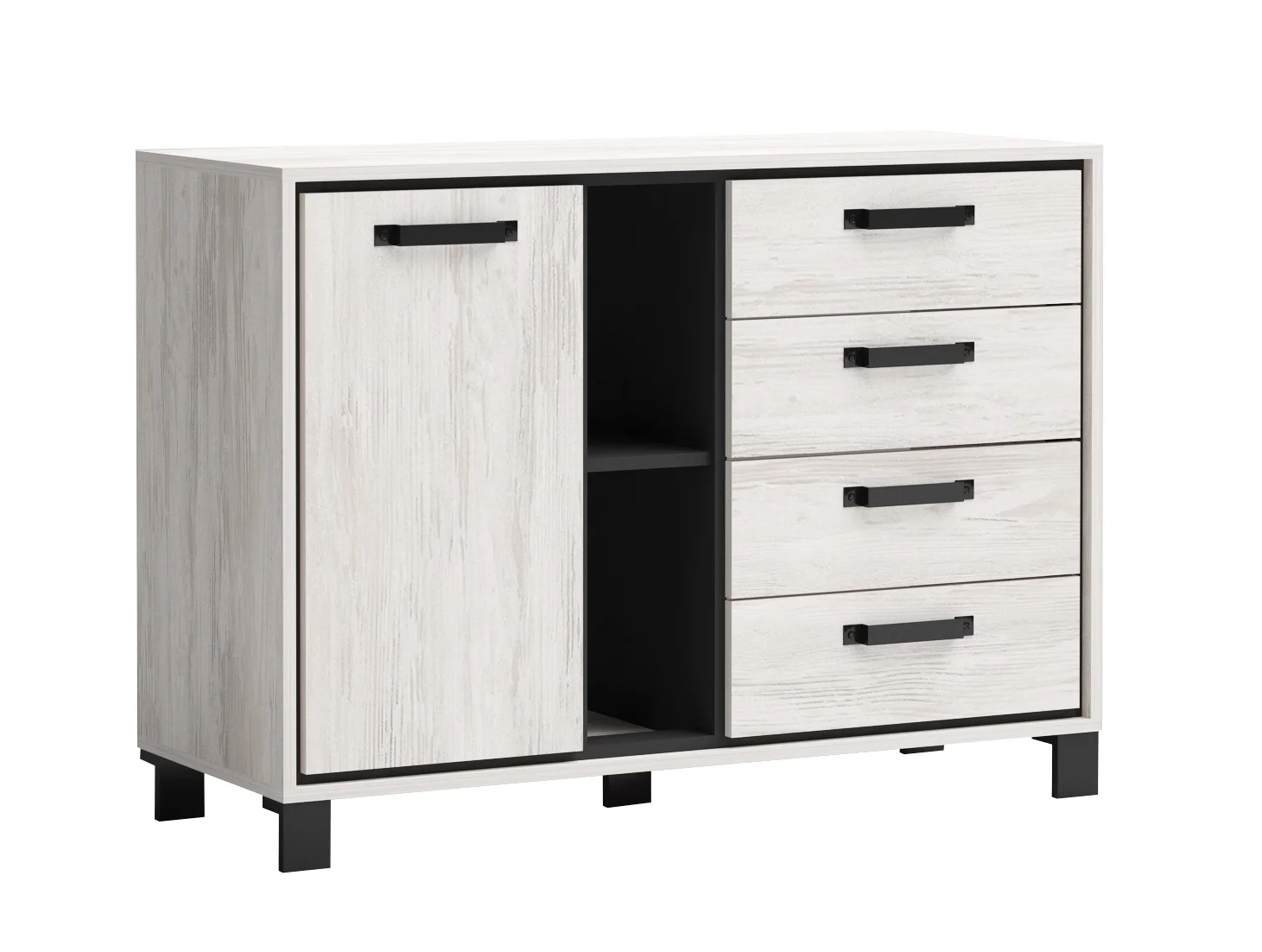 Φωτογραφία προϊόντος: Συρταριέρα Evelin M11 110x43x80 oak blanco/antracite DIOMMI 31-078