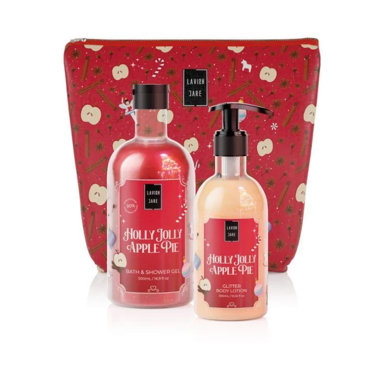 Φωτογραφία προϊόντος: LAVISH CARE Bag Set Holly Jolly Apple Pie Shower Gel 500ml & Glitter Body Lotion 300ml