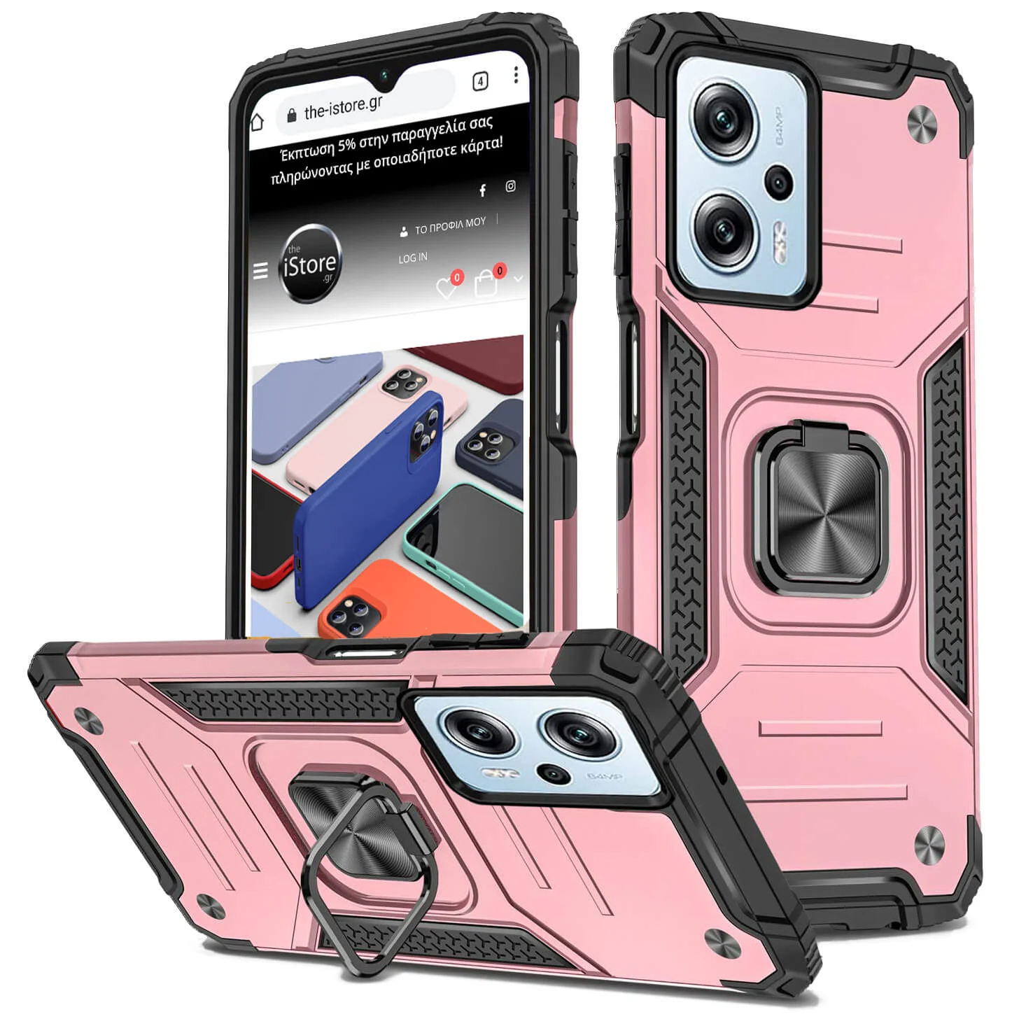 Φωτογραφία προϊόντος: Armor Ringstand Case Rose Gold Xiaomi Poco X5 5G