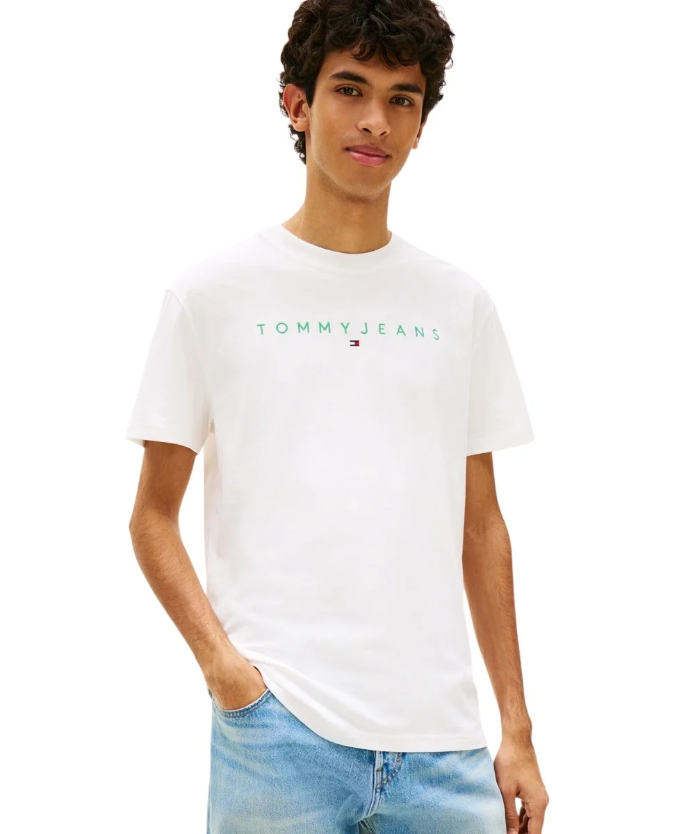 Φωτογραφία προϊόντος: Tommy Hilfiger - Ανδρικό T-shirt Th Linear Logo C-Neck DM0DM20744-L5Y Εκρού