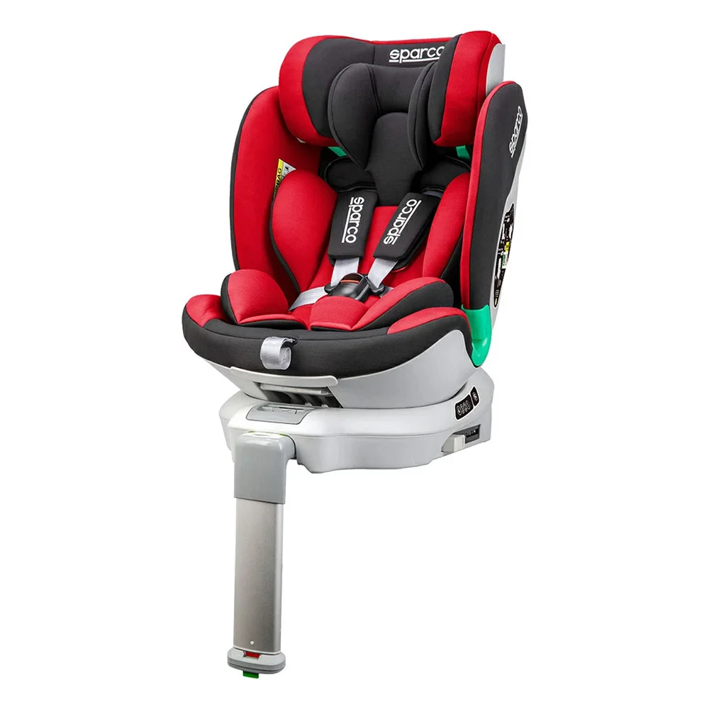 Φωτογραφία προϊόντος: Κάθισμα Sparco i-Size 40-135 cm με Αναδιπλούμενο Ποδι Στήριξης Black/ Red
