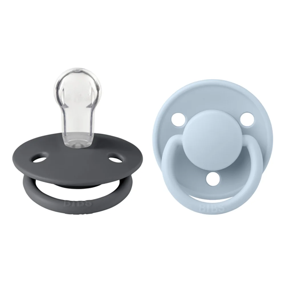 Φωτογραφία προϊόντος: Πιπίλες Bibs De Lux Silicone One Size Iron / Baby Blue Σετ 2 Τεμ.