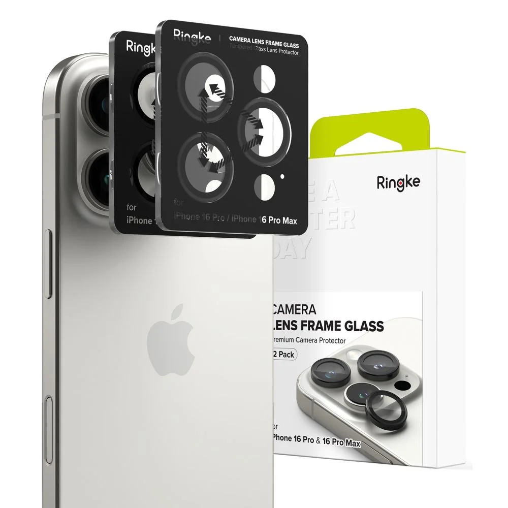 Φωτογραφία προϊόντος: Ringke Camera Rings Προστασία Κάμερας Tempered Glass 2-Pack iPhone 16 Pro / 16 Pro Max Black