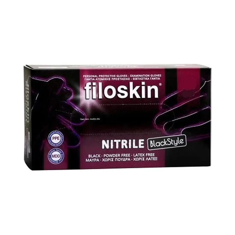 Φωτογραφία προϊόντος: Γάντια Nιτριλίου Filoskin Black Style (100τμχ)