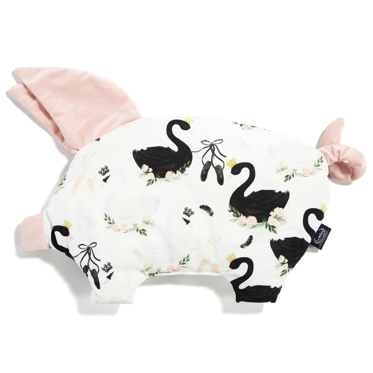 Φωτογραφία προϊόντος: La Millou Βρεφικό μαξιλάρι Velvet Sleepy Pig Moonlight Swan Powder Pink