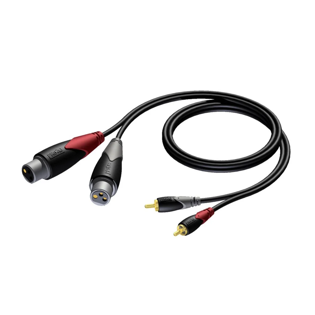 Φωτογραφία προϊόντος: Procab CLA-705-3 - Kαλώδιο 2 x XLR female - 2 x RCA/Cinch male 3 μέτρα