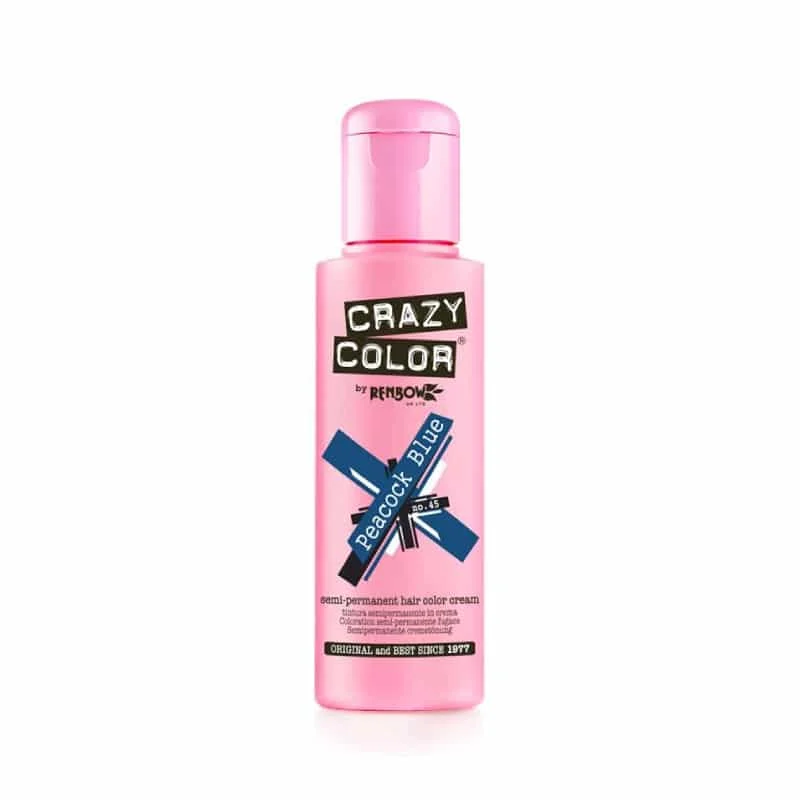 Φωτογραφία προϊόντος: Crazy Color Ημιμόνιμη Κρέμα-Βαφή Μαλλιών Peacock Blue 100ml