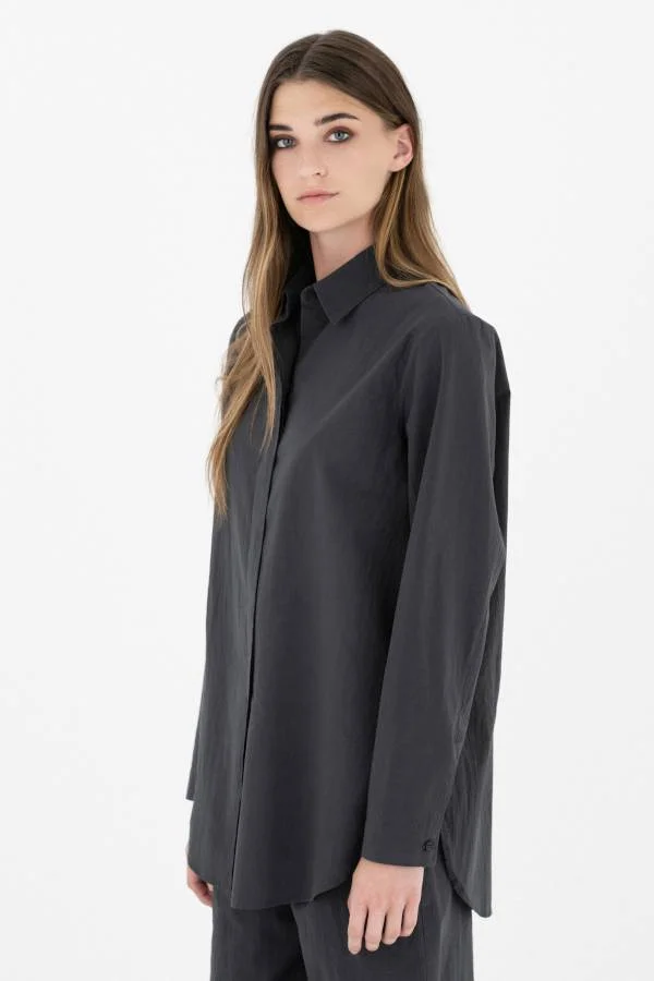 Φωτογραφία προϊόντος: Philosophy POPLIN CRINKLED SHIRT SH7178 OFF BLACK
