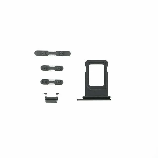 Φωτογραφία προϊόντος: SIM Tray Power + Volume + Mute Buttons (5 pcs/Set) για iPhone 11 Μαύρο