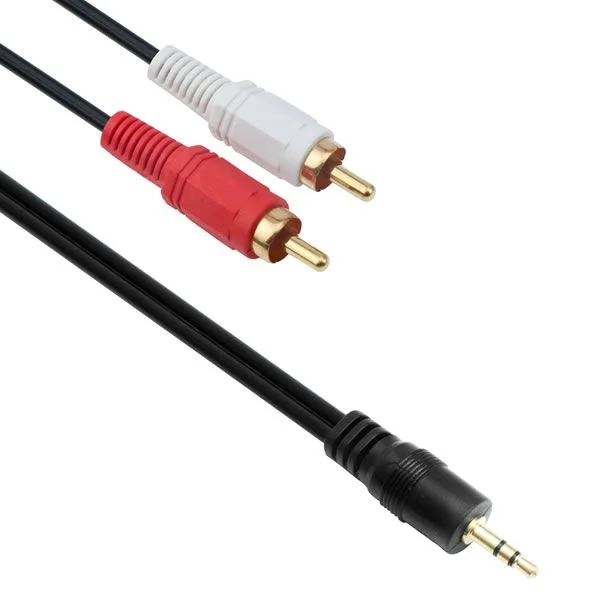 Φωτογραφία προϊόντος: Καλώδιο Ήχου DeTech 3.5mm Jack αρσενικό (M) σε 2xRCA αρσενικό (M) 1.5m.