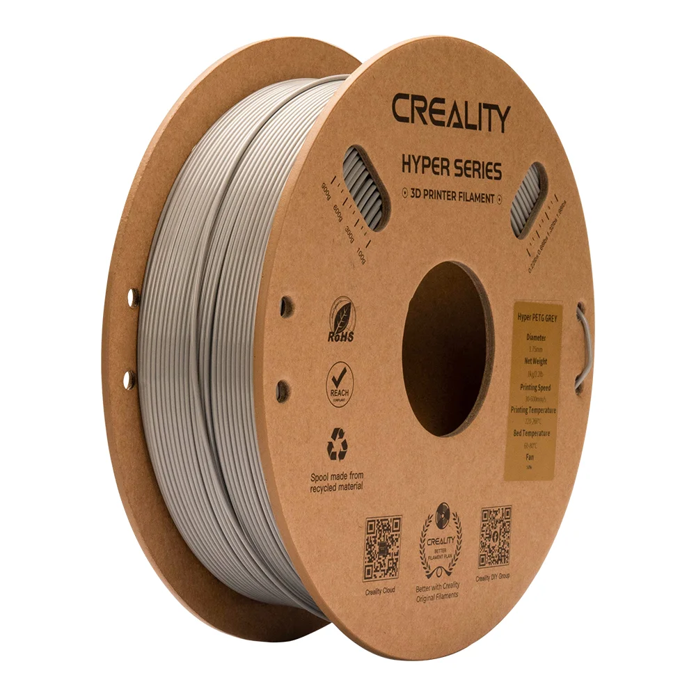Φωτογραφία προϊόντος: Creality Hyper-PETG Grey 3D Printer Filament, fast print, chemical sunlight resist. 1kg 1.75