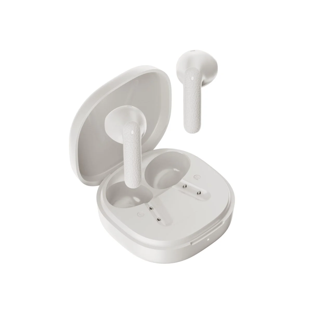 Φωτογραφία προϊόντος: QCY Air White Semi-Ear TWS ENC Earbuds, Quad Mic, Multi-Point, Leather Grain Case (QCY-QT41 White)