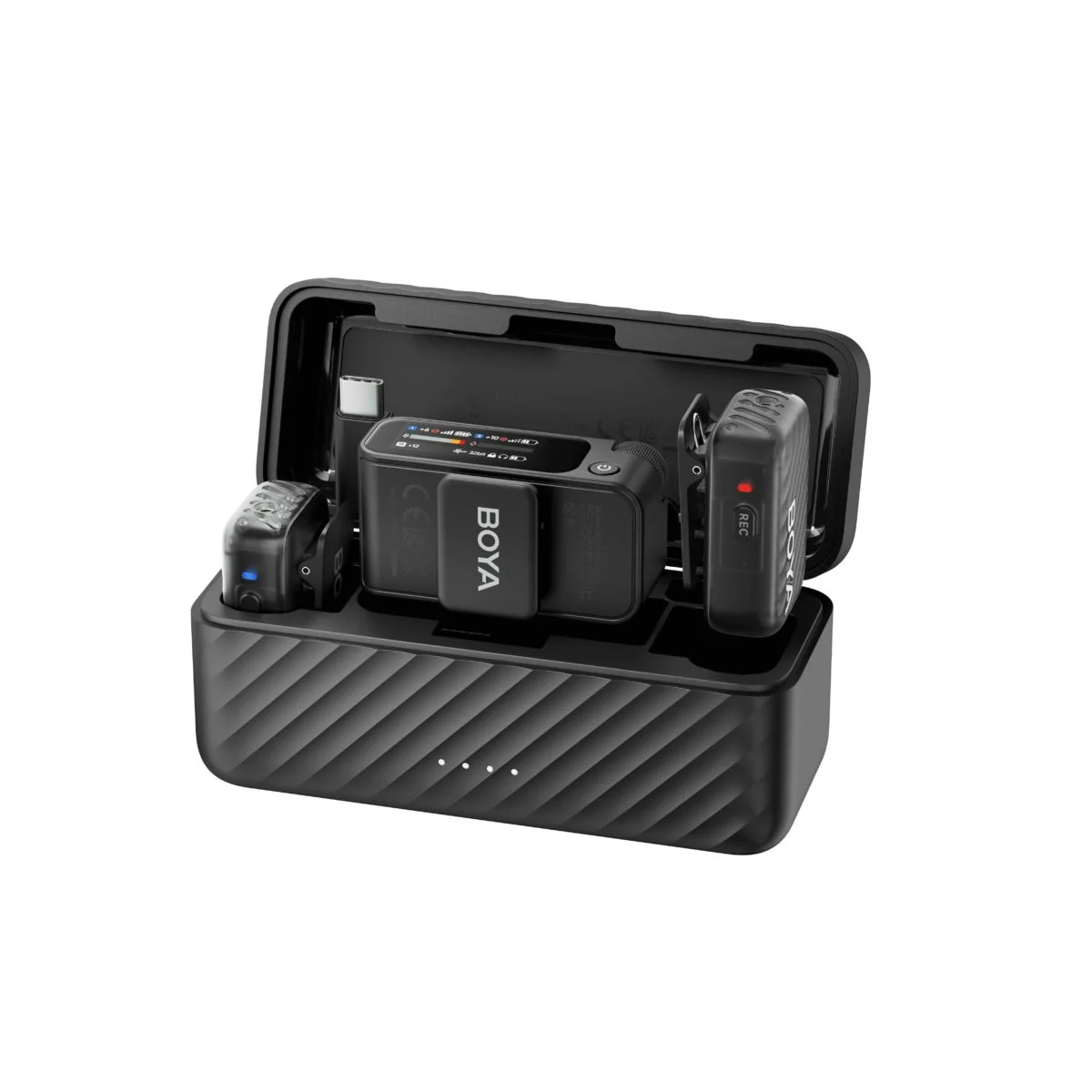 Φωτογραφία προϊόντος: BOYAMIC 2-01 Wireless HD 2xLavalier Microphone USB-C &Camera 2x RXs 32bit Float Onboard Rec 300m 15h