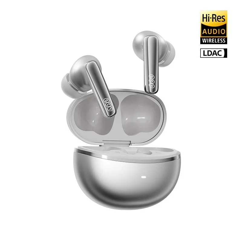 Φωτογραφία προϊόντος: QCY Melobuds N70 ANC Silver Titanium - HT18 TWS Flagship Hi-Res Earbuds BT 6.0 IPX5 Wireless charge