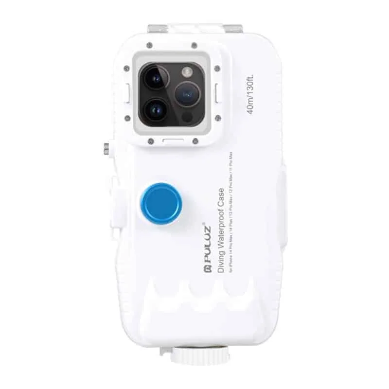 Φωτογραφία προϊόντος: Plastic waterproof phone case Puluz for iPhone 15 Plus/15 Pro Max/14 Plus/14 Pro Max/13 Pro Max/12 Pro Max/11 Pro Max (white)