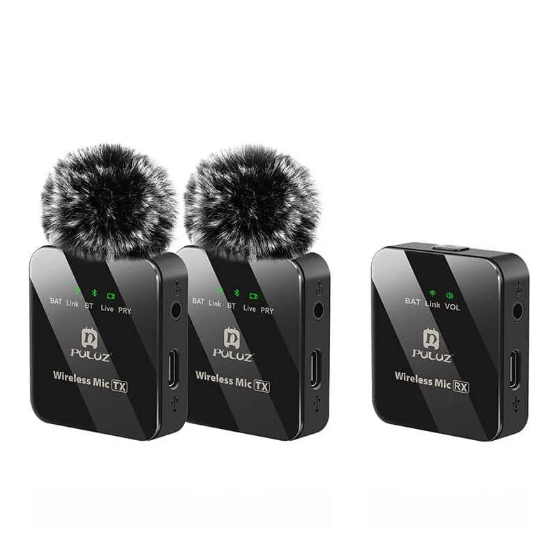 Φωτογραφία προϊόντος: Wireless Lavalier Microphone PULUZ 2 TX + 1 RX